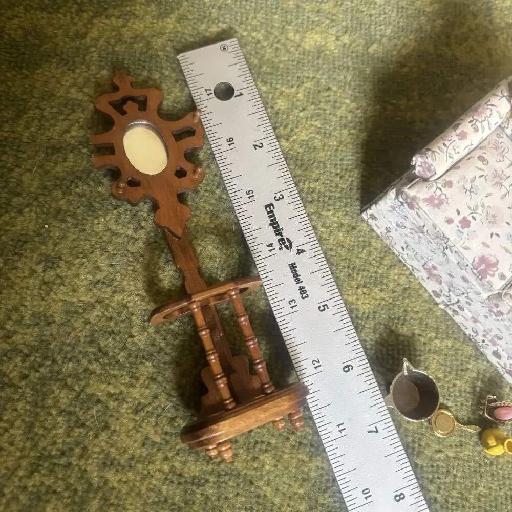 Vtg 80s Miniature Floral Sofa Dollhouse Furniture Taiwan Cottagecore 11:12 LOT